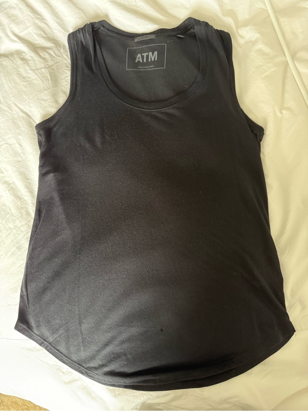 ATM Anthony Thomas Melillo Black Classic Scoop Neck Tank